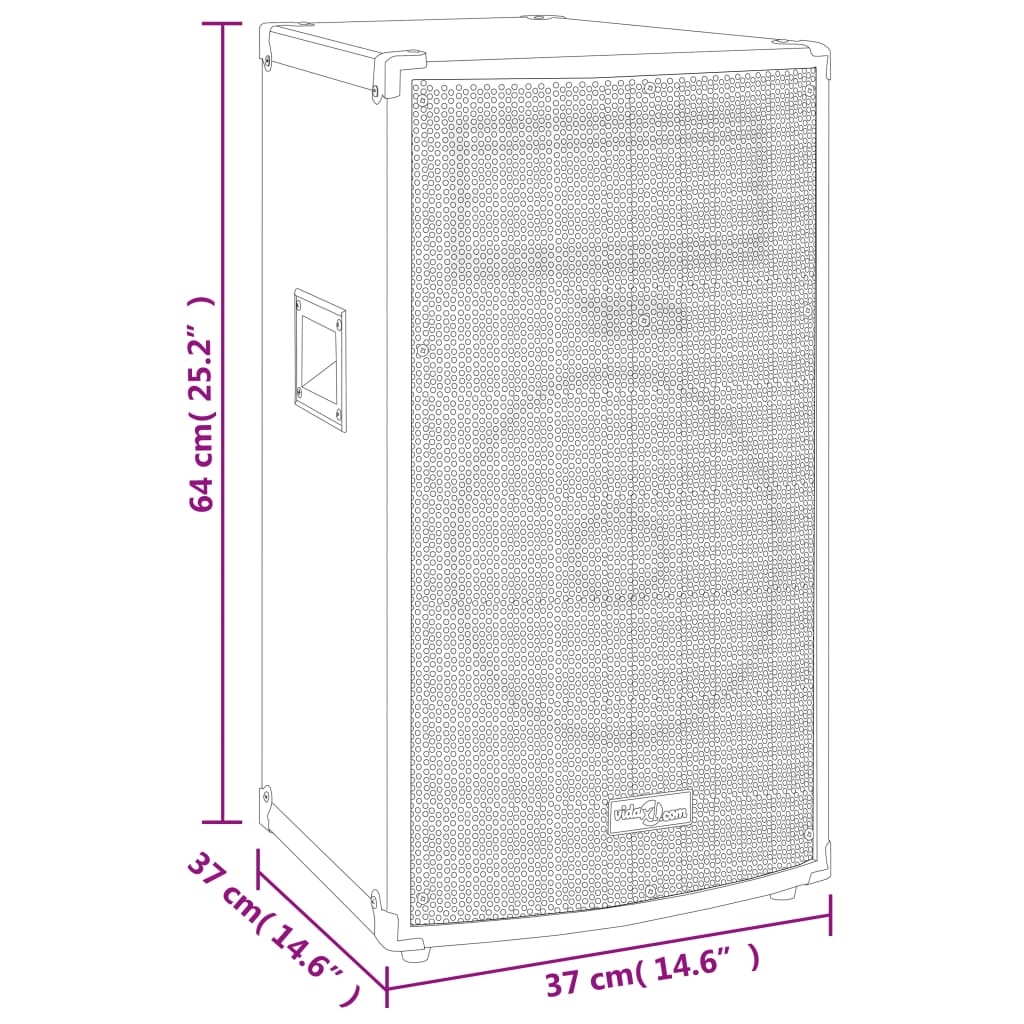 Profesjonell passiv Hifi-scenehøyttaler 150 W svart 37x37x64cm