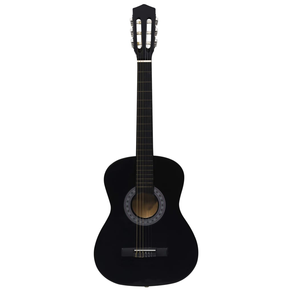 Klassisk gitar for nybegynnere med veske svart 3/4 36"
