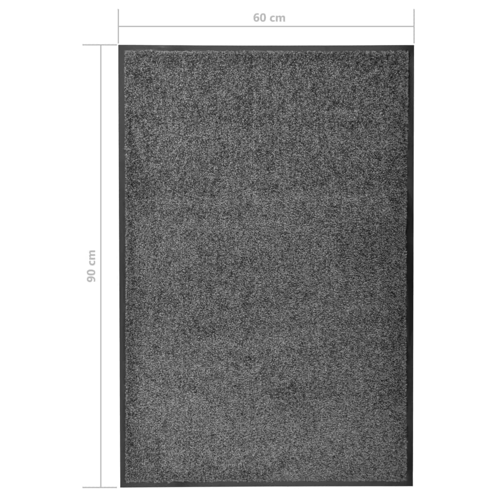 Dørmatte vaskbar antrasitt 60x90 cm