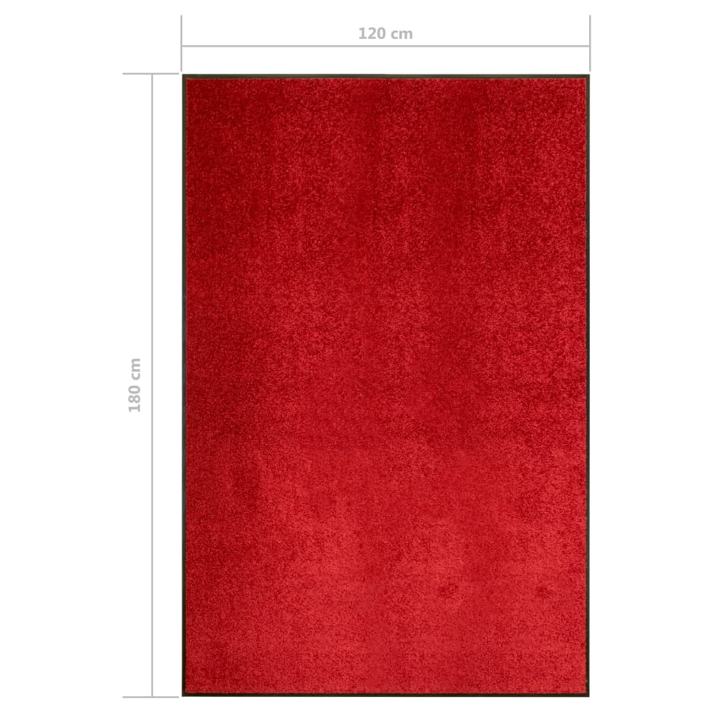 Dørmatte vaskbar rød 120x180 cm