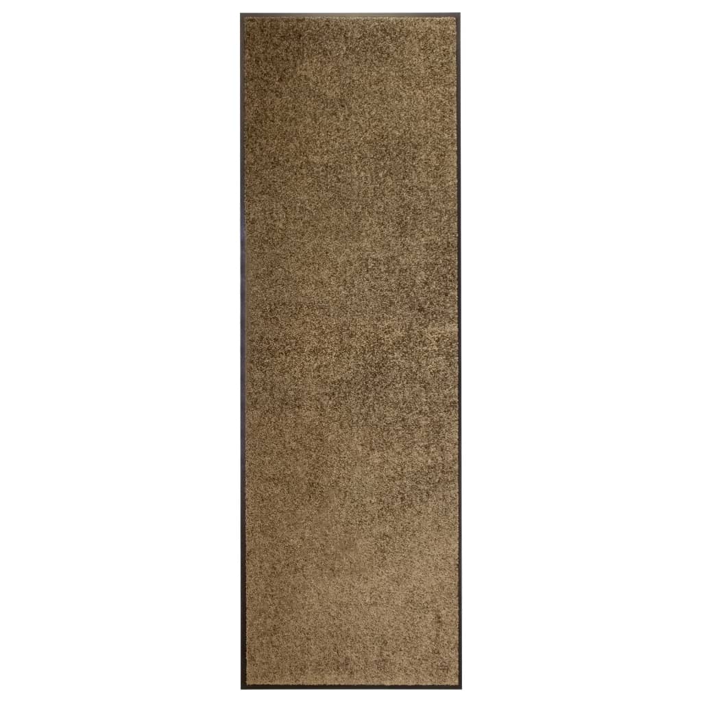 Dørmatte vaskbar brun 60x180 cm