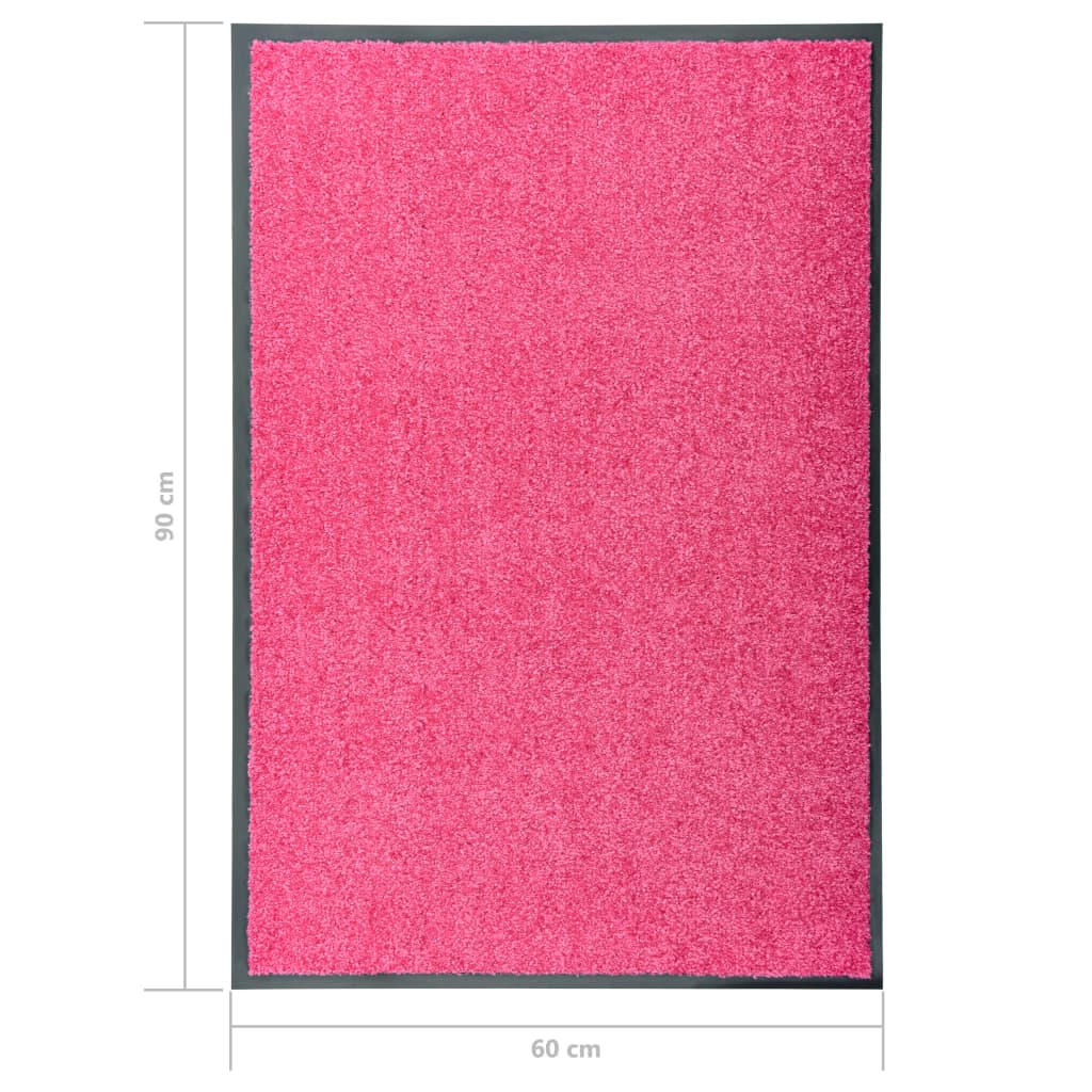 Dørmatte vaskbar rosa 60x90 cm