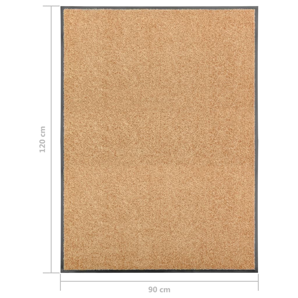 Dørmatte vaskbar kremhvit 90x120 cm