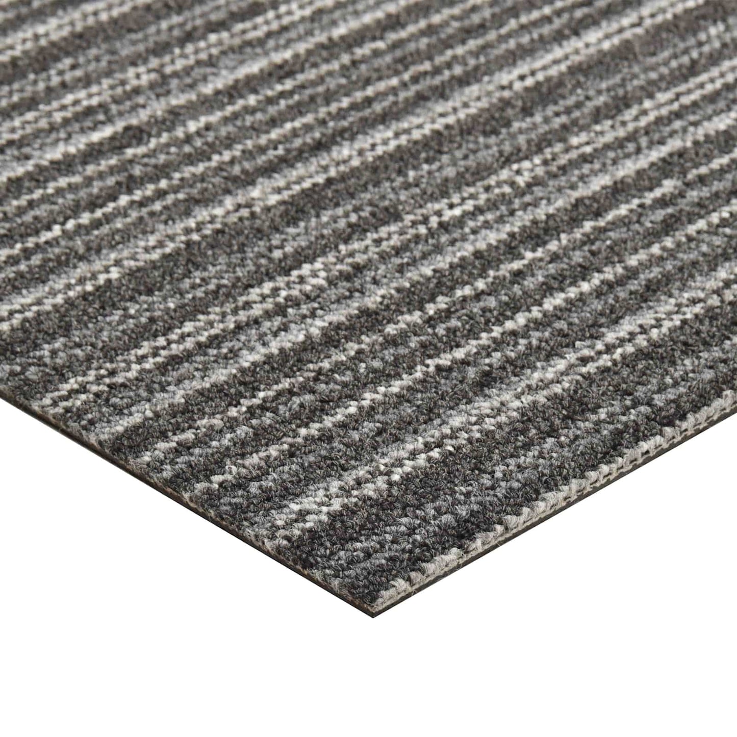 Teppe 20 pcs Stripet antrasitt 50 x 50 cm 100% Polypropylen