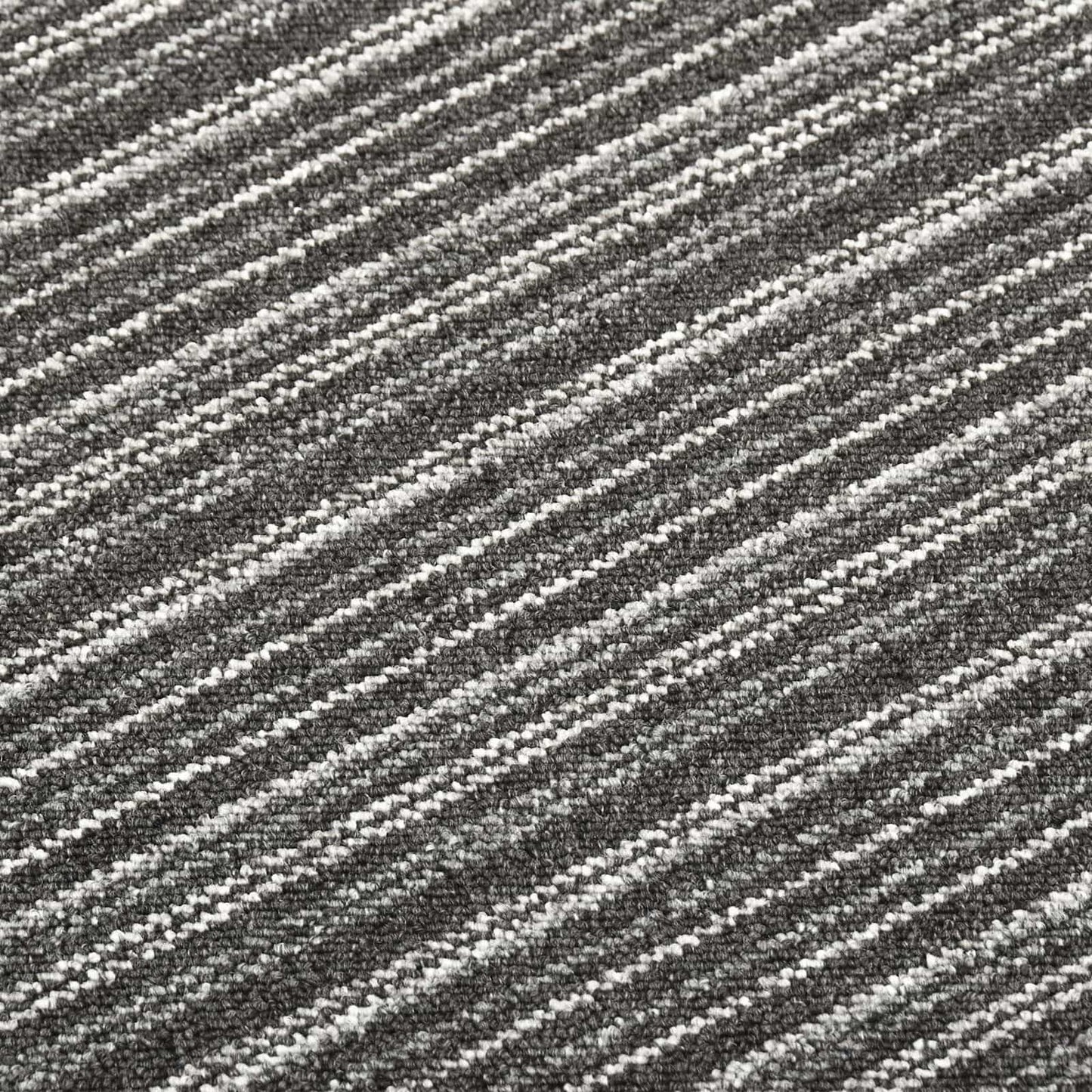 Teppe 20 pcs Stripet antrasitt 50 x 50 cm 100% Polypropylen