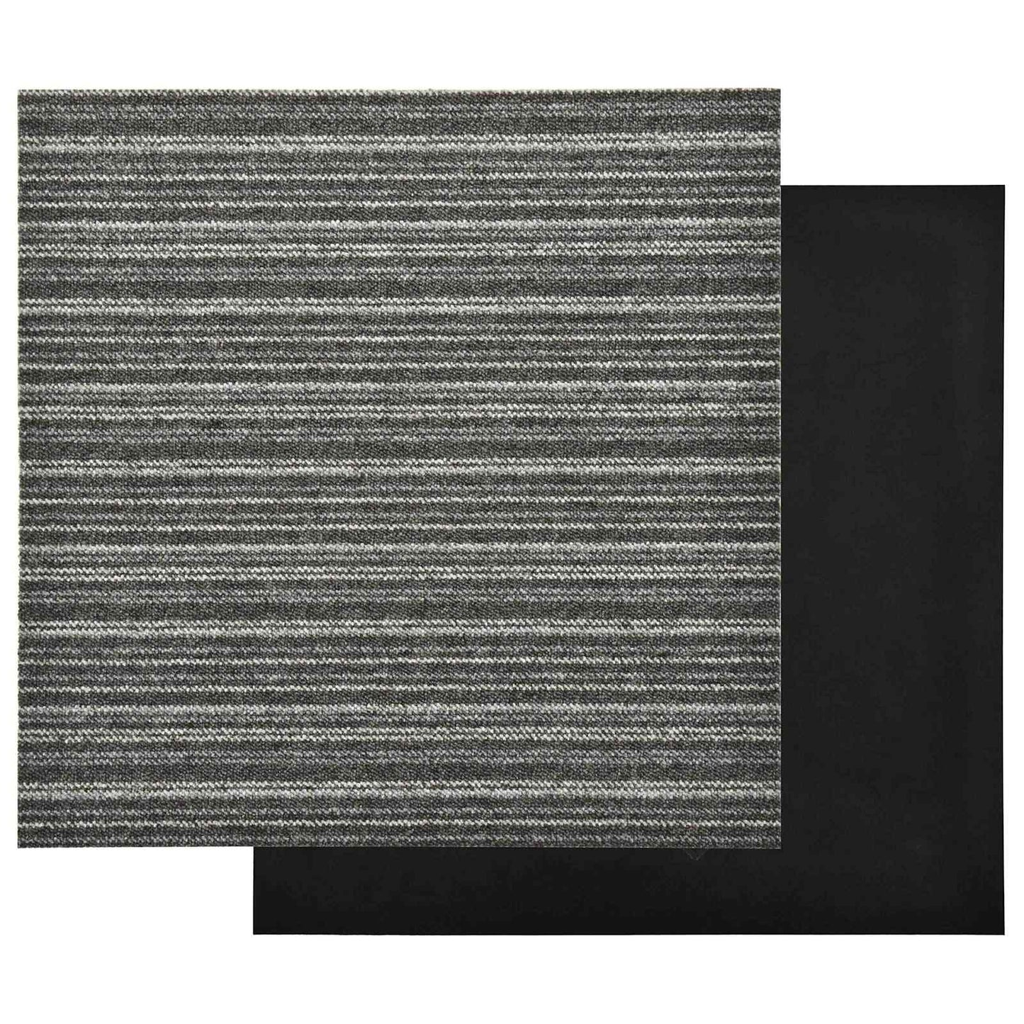 Teppe 20 pcs Stripet antrasitt 50 x 50 cm 100% Polypropylen