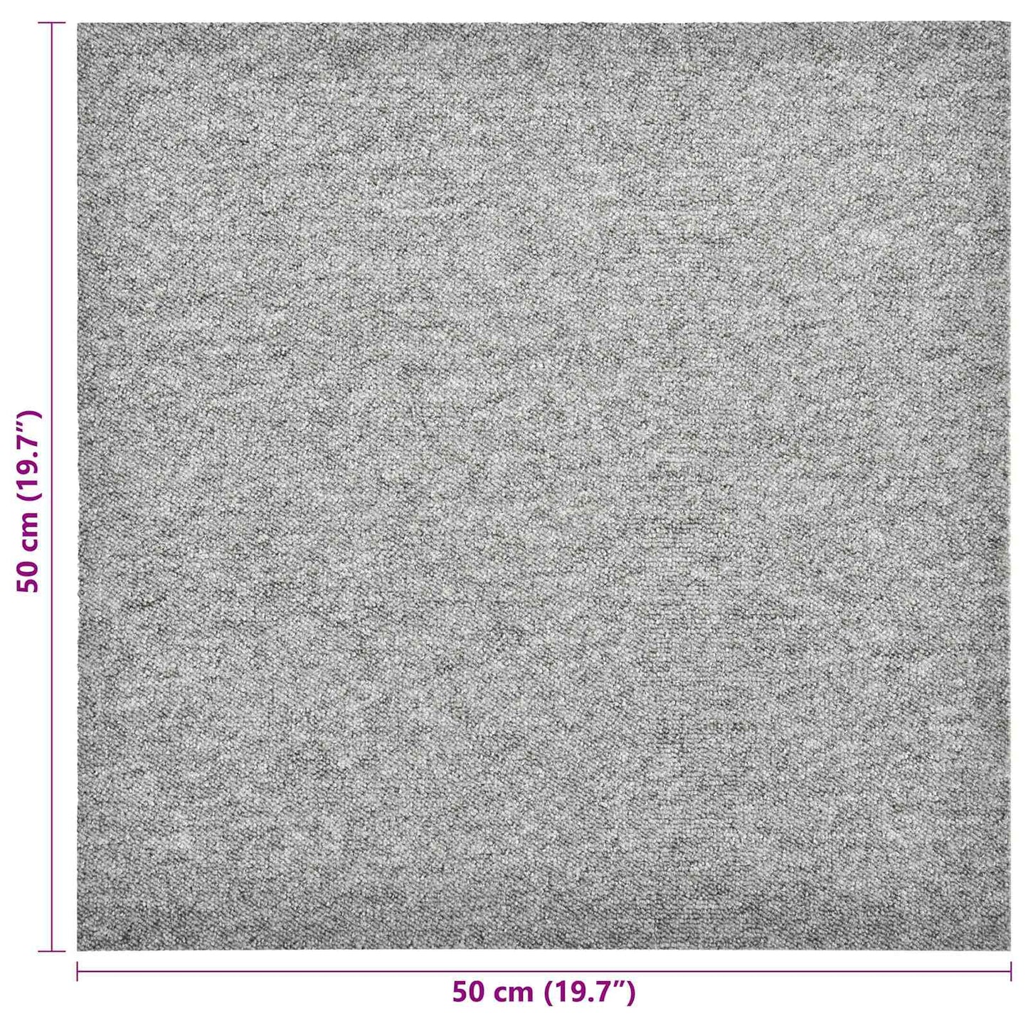 Teppe 20 pcs Lysegrå 50 x 50 cm 100% Polypropylen