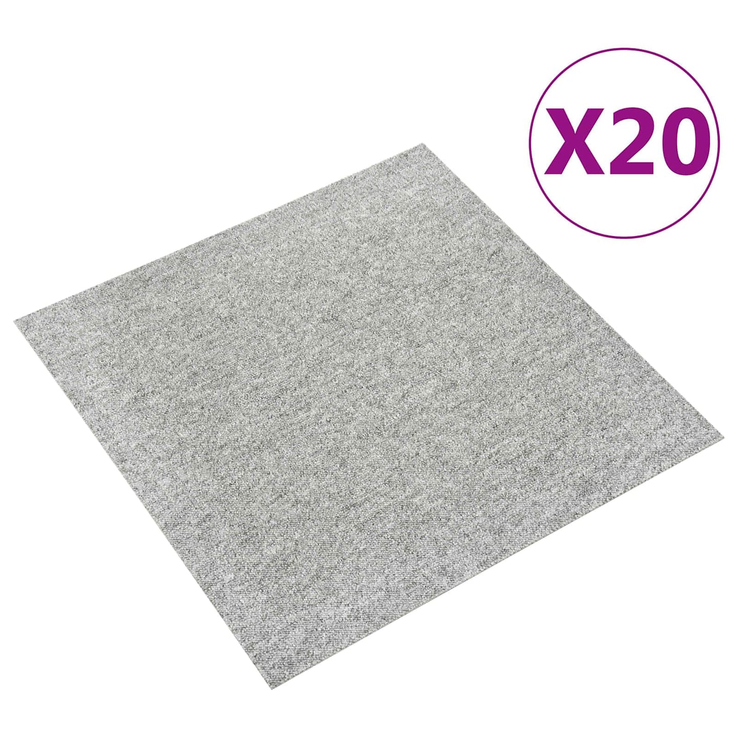 Teppe 20 pcs Lysegrå 50 x 50 cm 100% Polypropylen