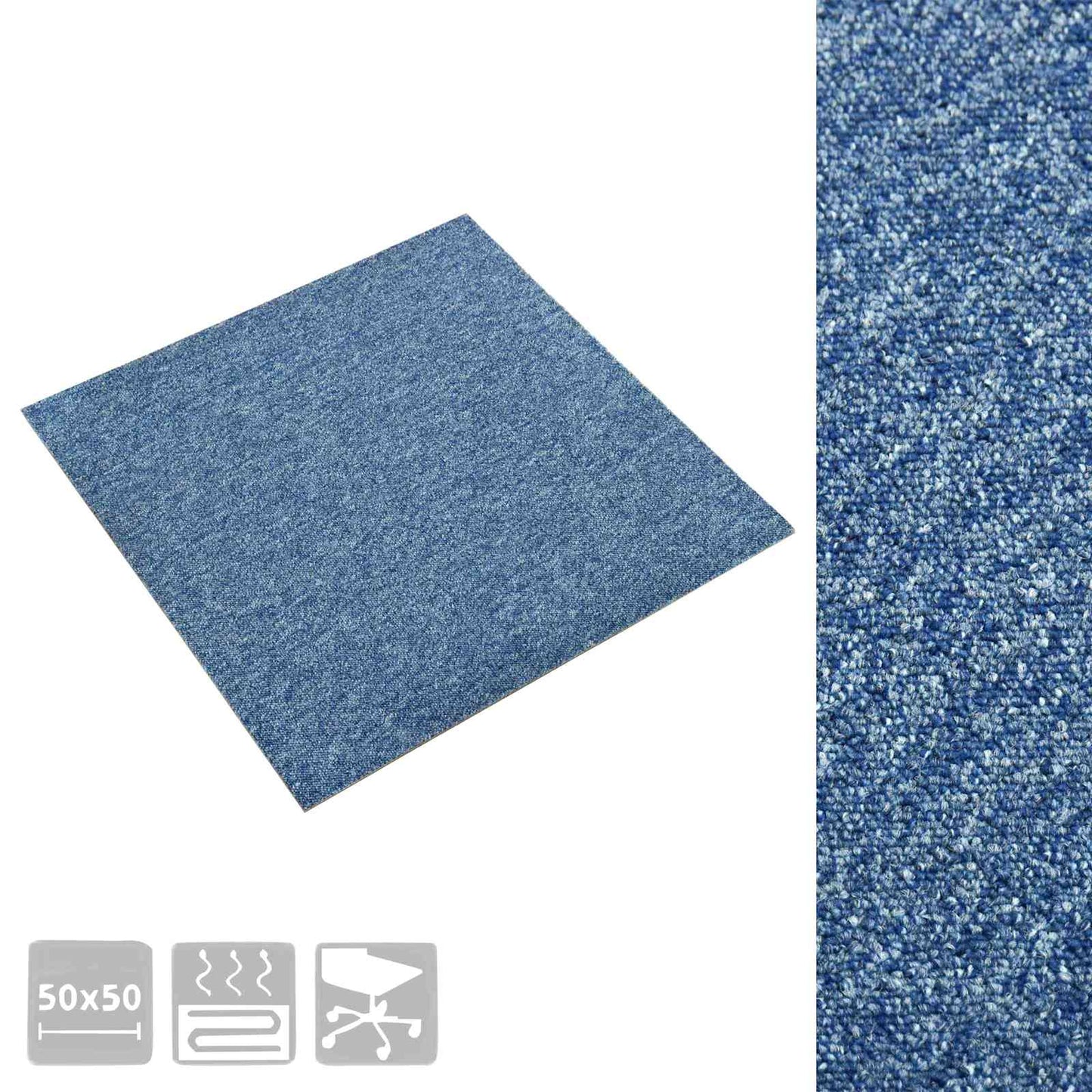 Teppe 20 pcs Blå 50 x 50 cm 100% Polypropylen