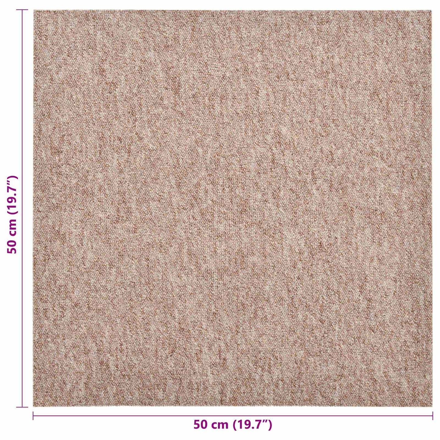 Teppe 20 pcs Beige 50 x 50 cm 100% Polypropylen