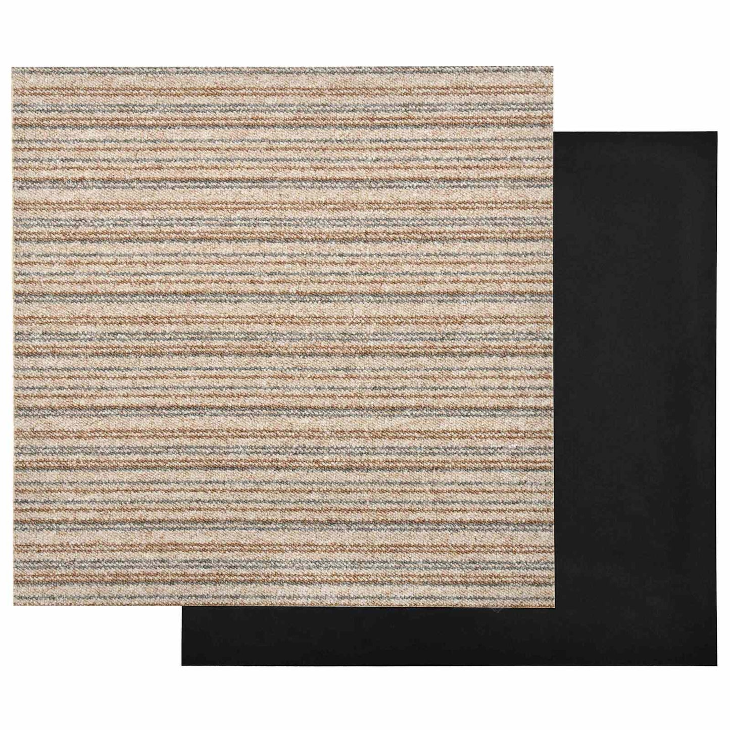 Teppe 20 pcs Stripet Beige 50 x 50 cm 100% Polypropylen