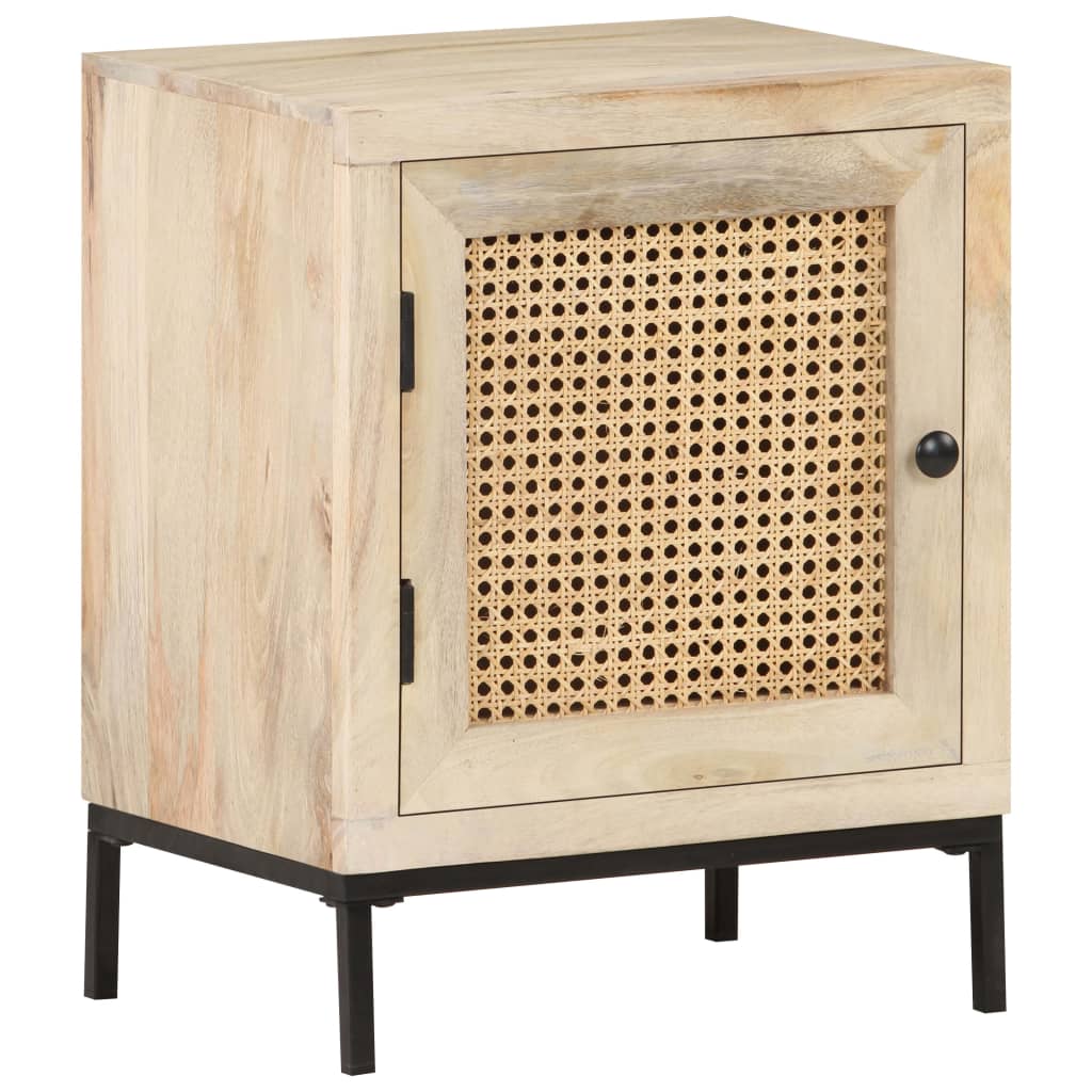 Nattbord 40x30x50 cm heltre mango og naturlig stokk