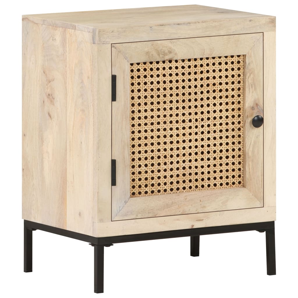 Nattbord 40x30x50 cm heltre mango og naturlig stokk