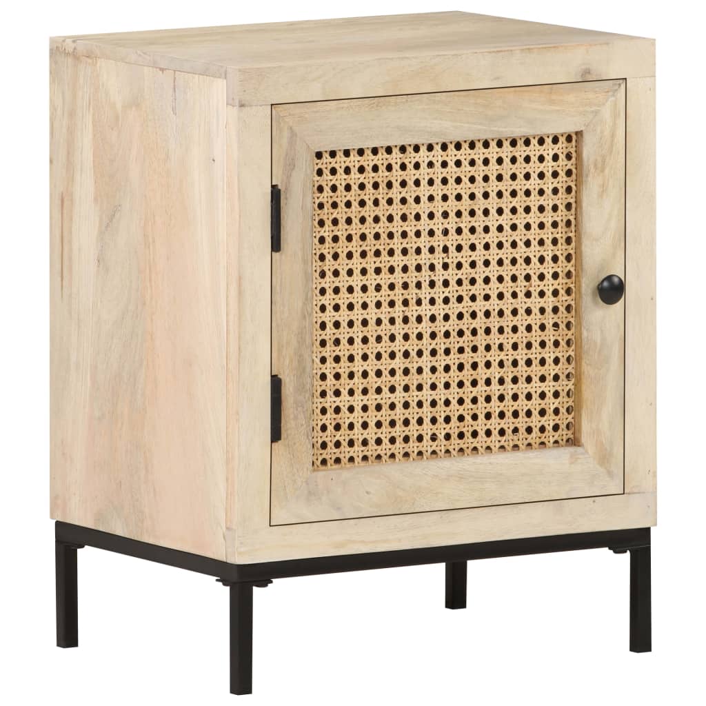 Nattbord 40x30x50 cm heltre mango og naturlig stokk