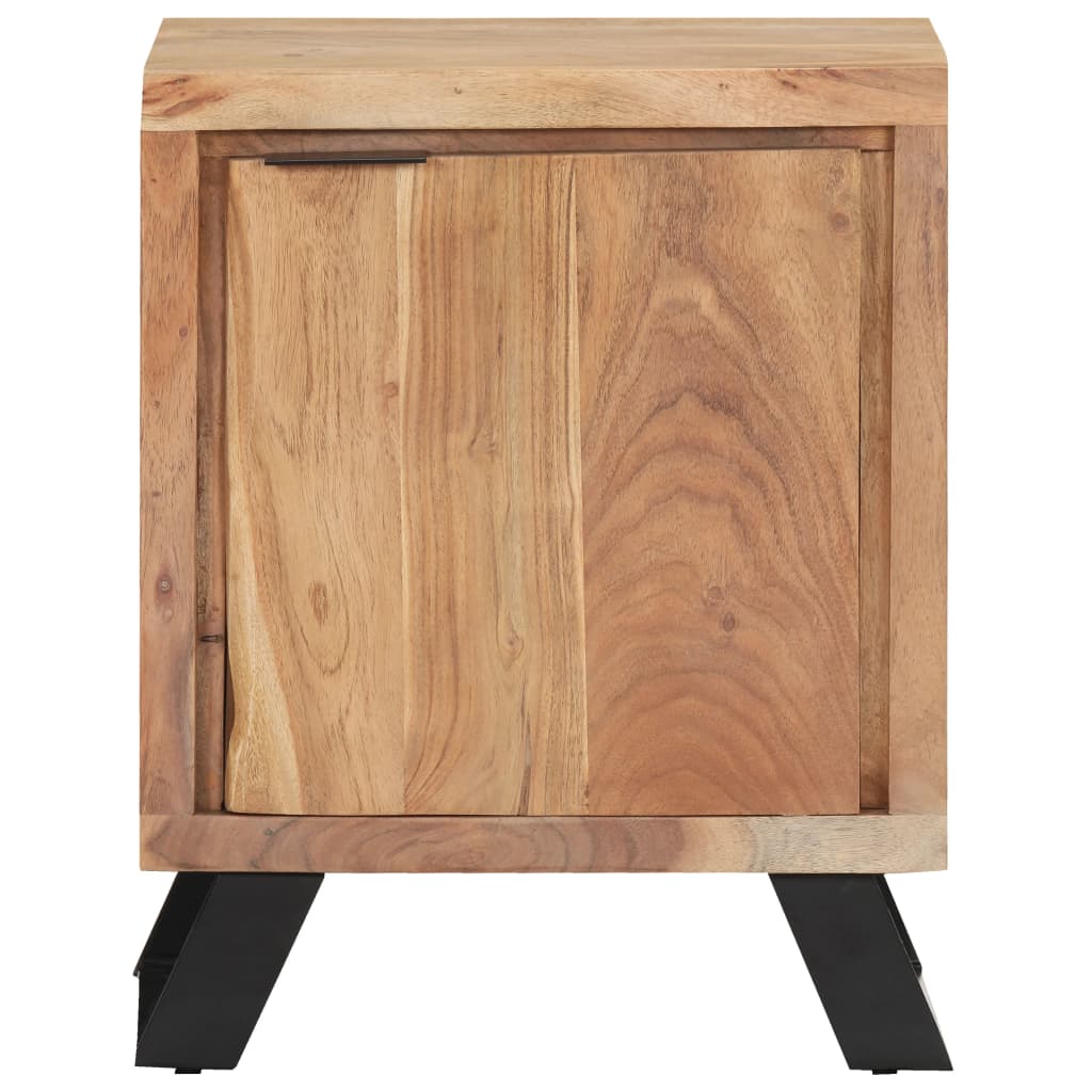 Nattbord 40x30x50 cm heltre akasie med naturlig kant