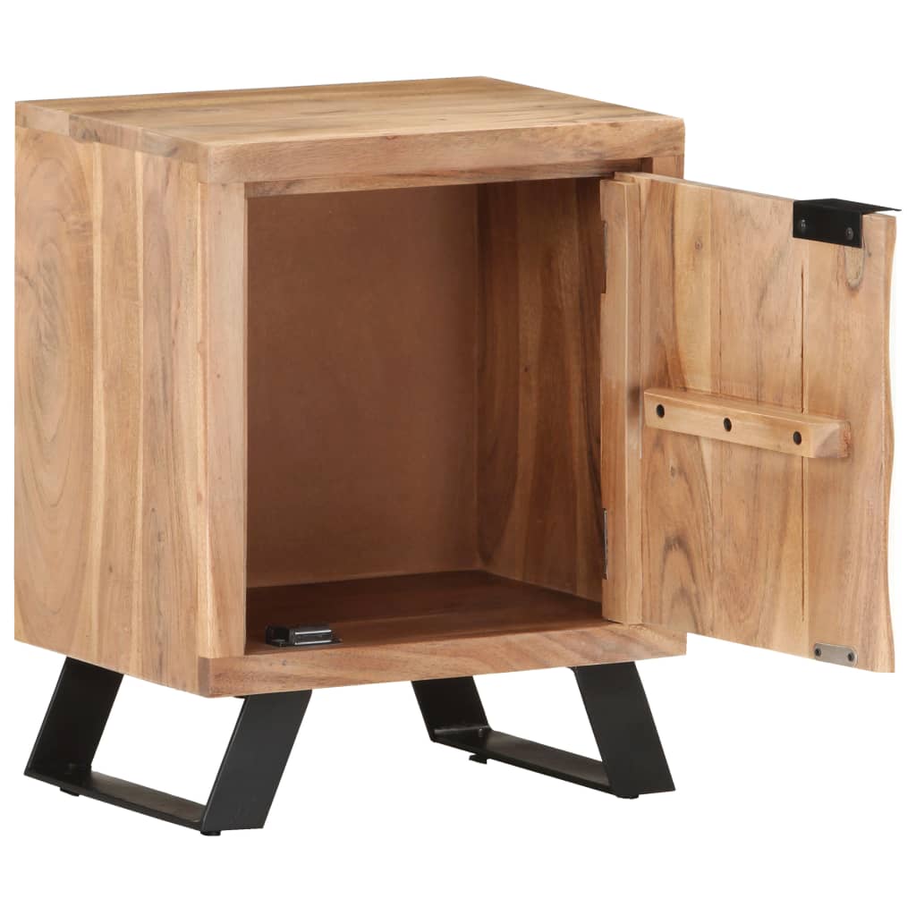 Nattbord 40x30x50 cm heltre akasie med naturlig kant