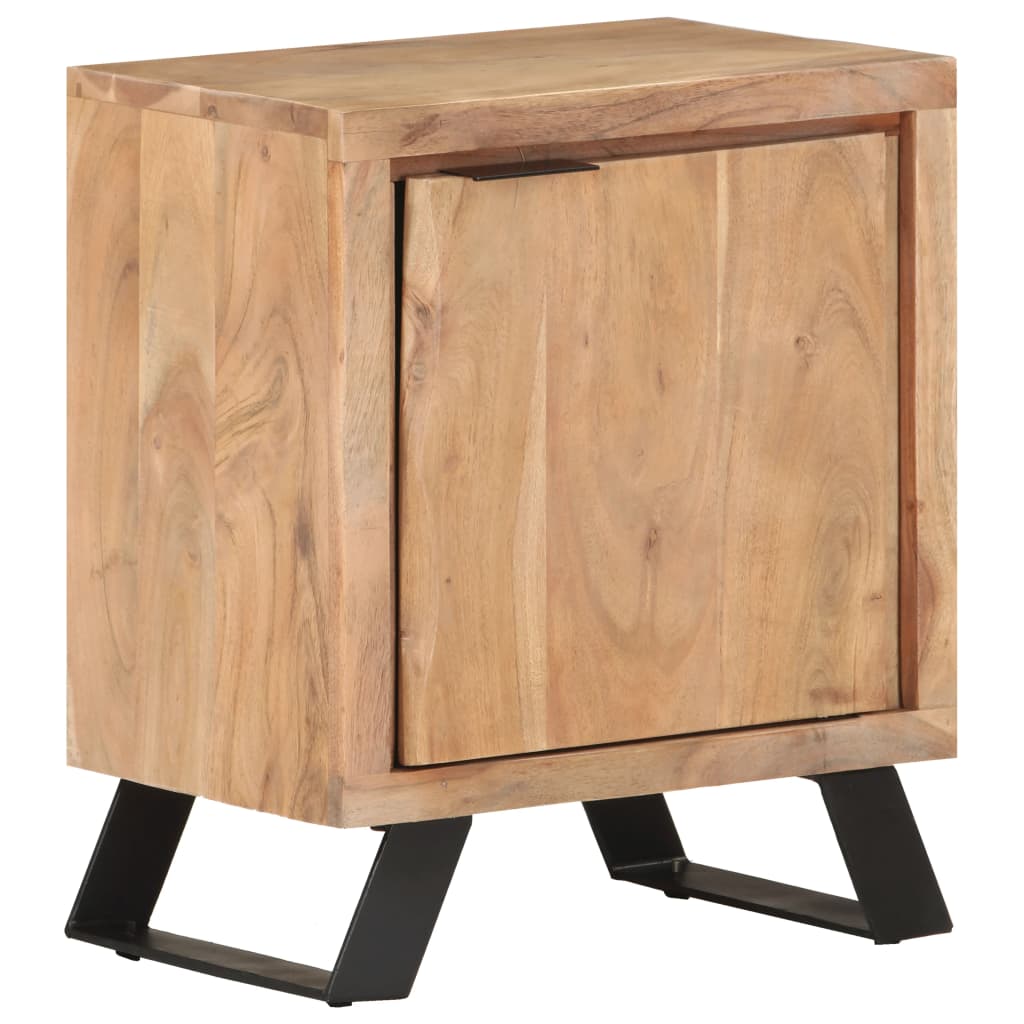 Nattbord 40x30x50 cm heltre akasie med naturlig kant