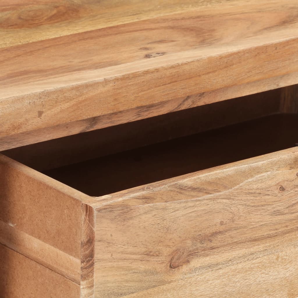 Konsollbord 100x35x76 cm heltre akasie med naturlig kant