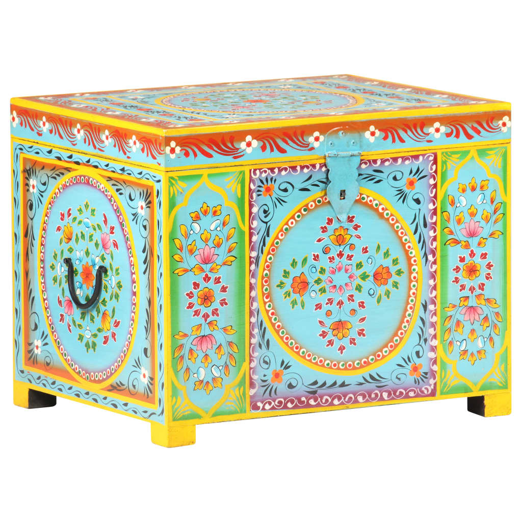 Håndmalt oppbevaringsboks 50x40x40 cm heltre mango