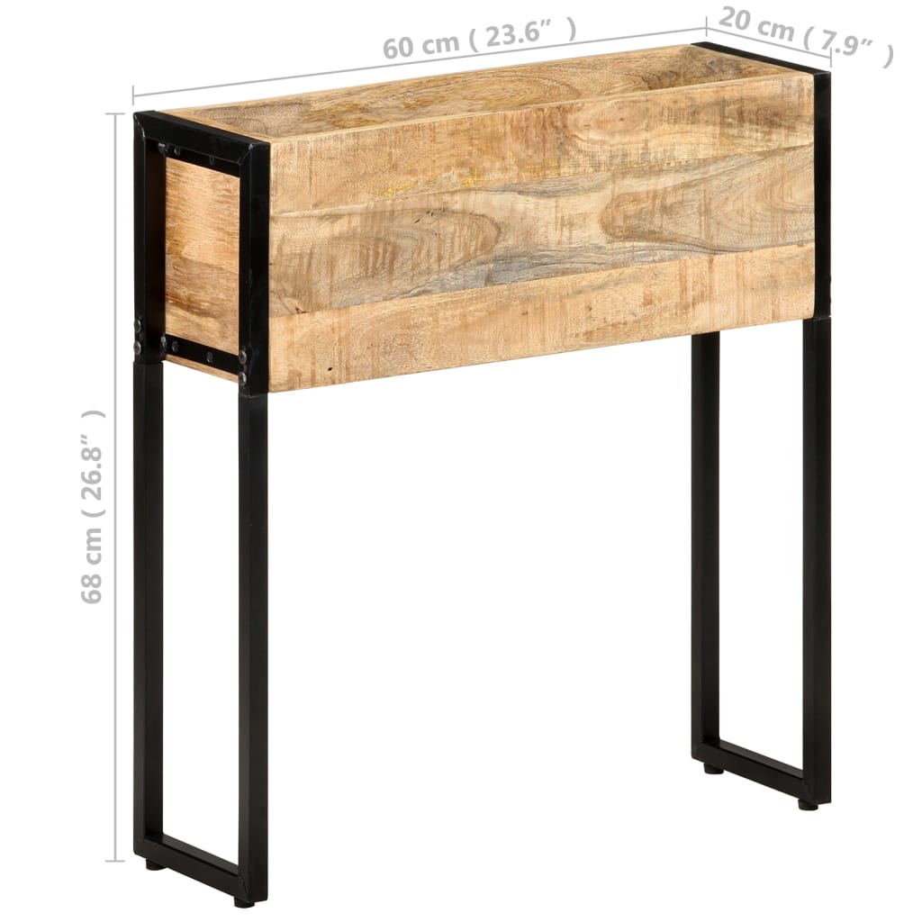 Plantekasse 60x20x68 cm grov heltre mango