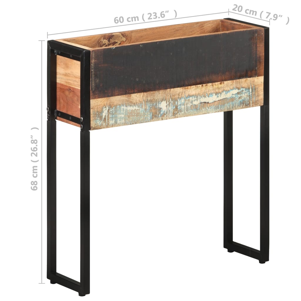 Blomsterkasse 60x20x68 cm gjenvunnet heltre