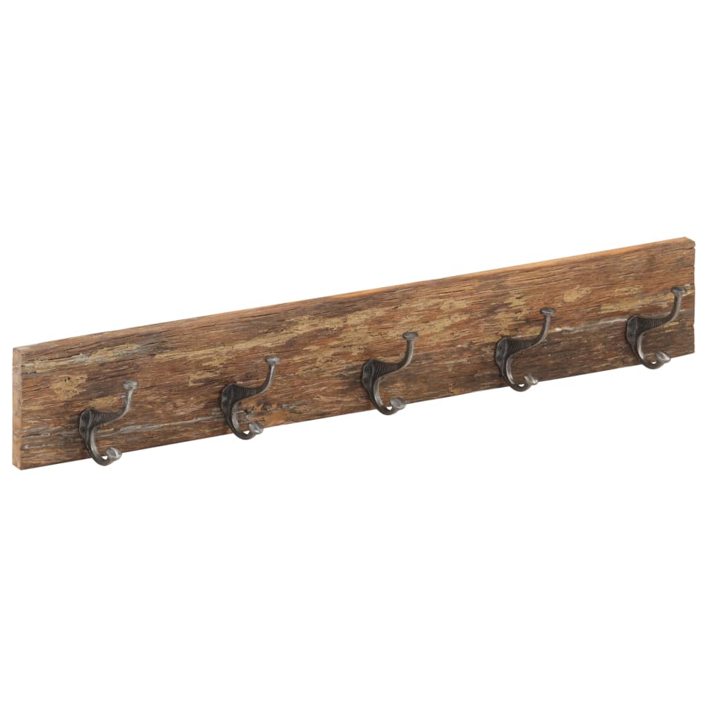 Knaggrekke med 5 kroker 100x2,5x15 cm gjenvunnet heltre
