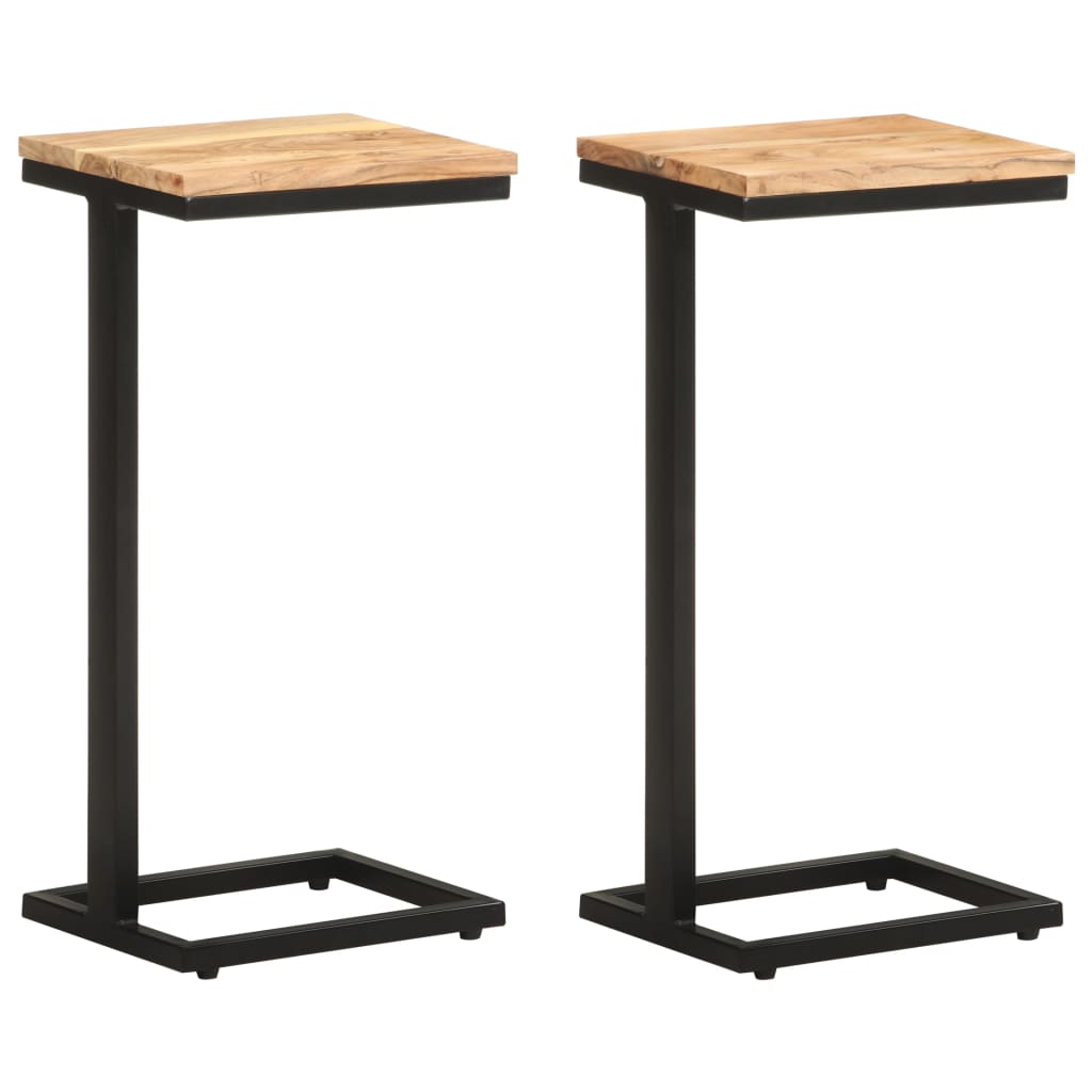 Sidebord 2 stk 31,5x24,5x64,5 cm heltre akasie