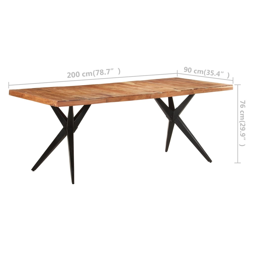 Spisebord 200x90x76 cm heltre akasie