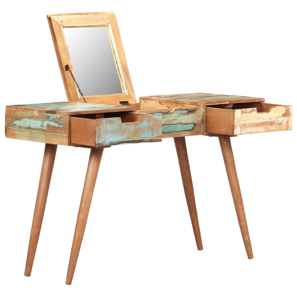 Sminkebord med speil 112x45x76 cm gjenvunnet heltre