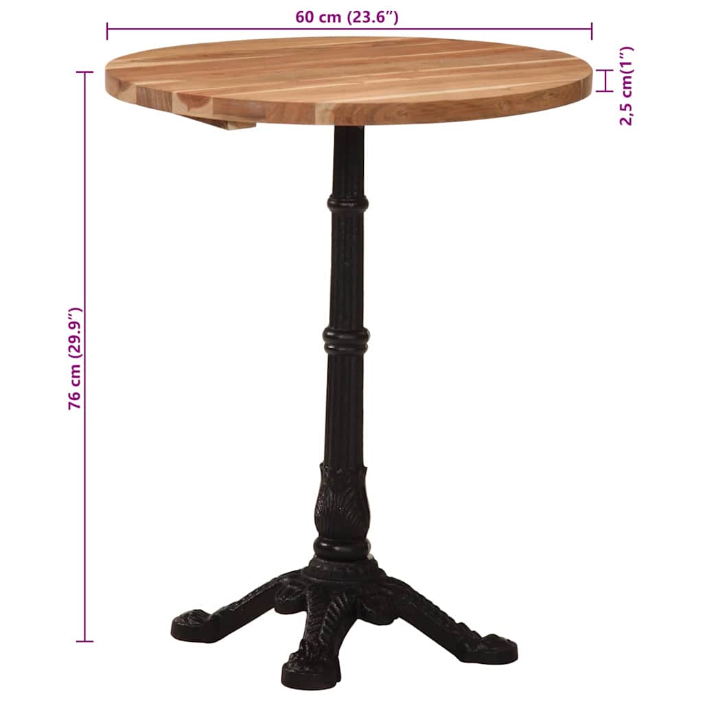Bistrobord Ø60x76 cm heltre akasie