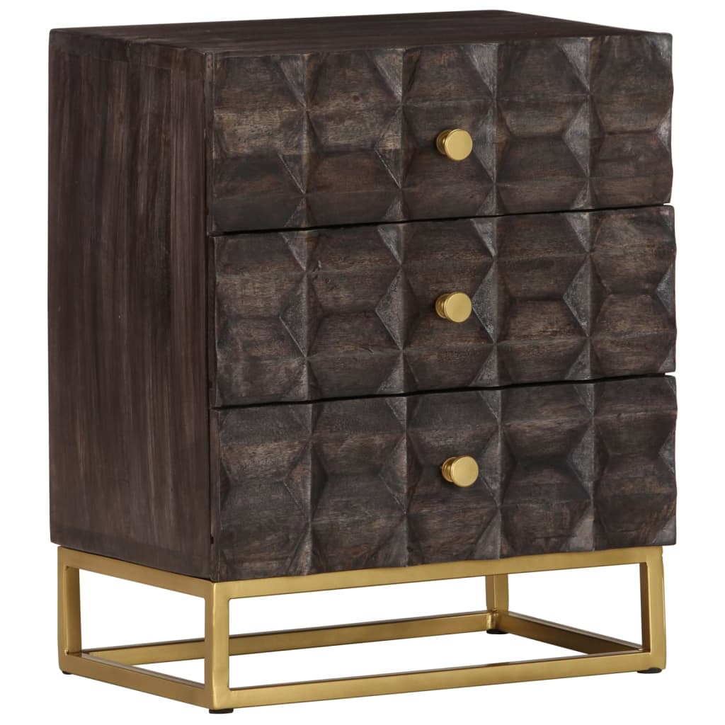 Nattbord 40x30x50 cm svart heltre mango vidaXL