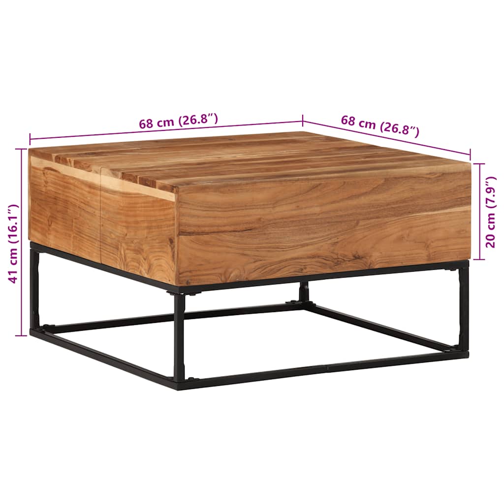 Salongbord 68x68x41 cm heltre akasie