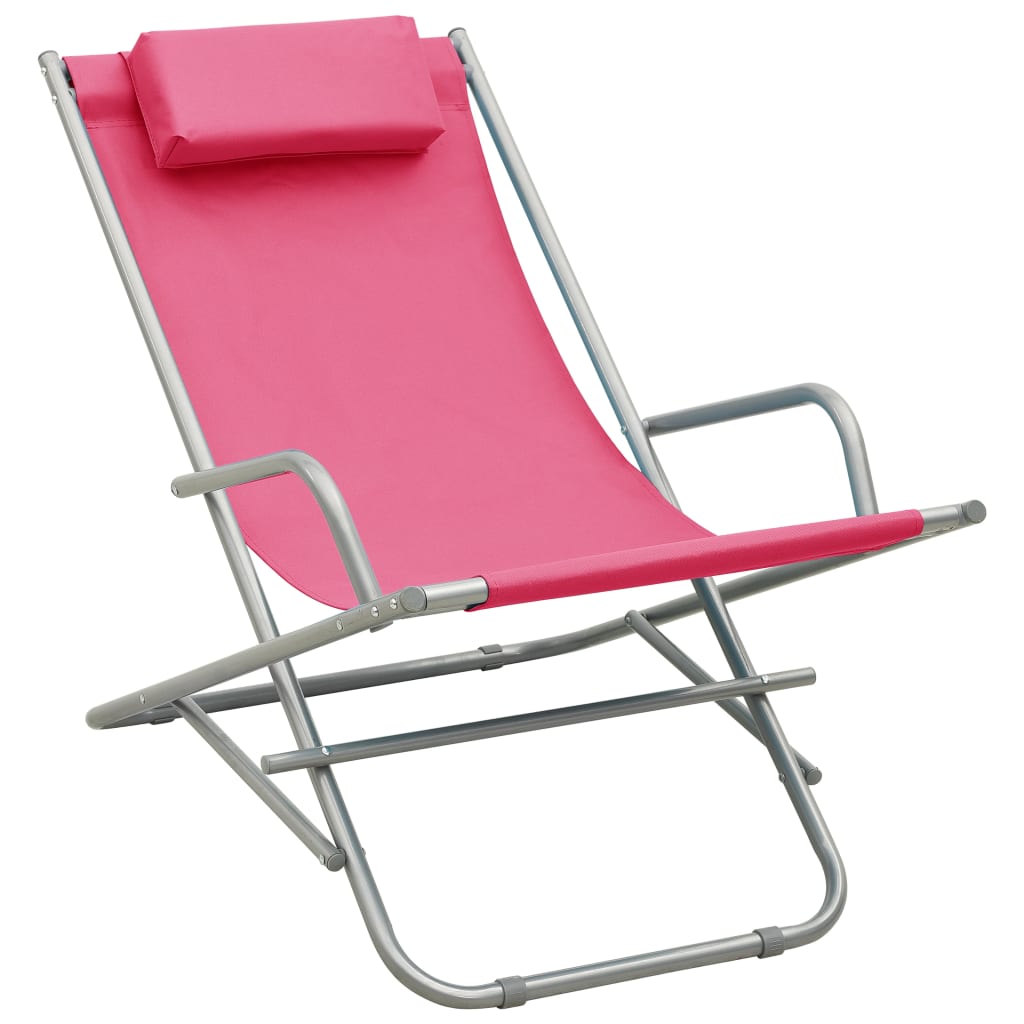 Solstoler 2 stk stål rosa