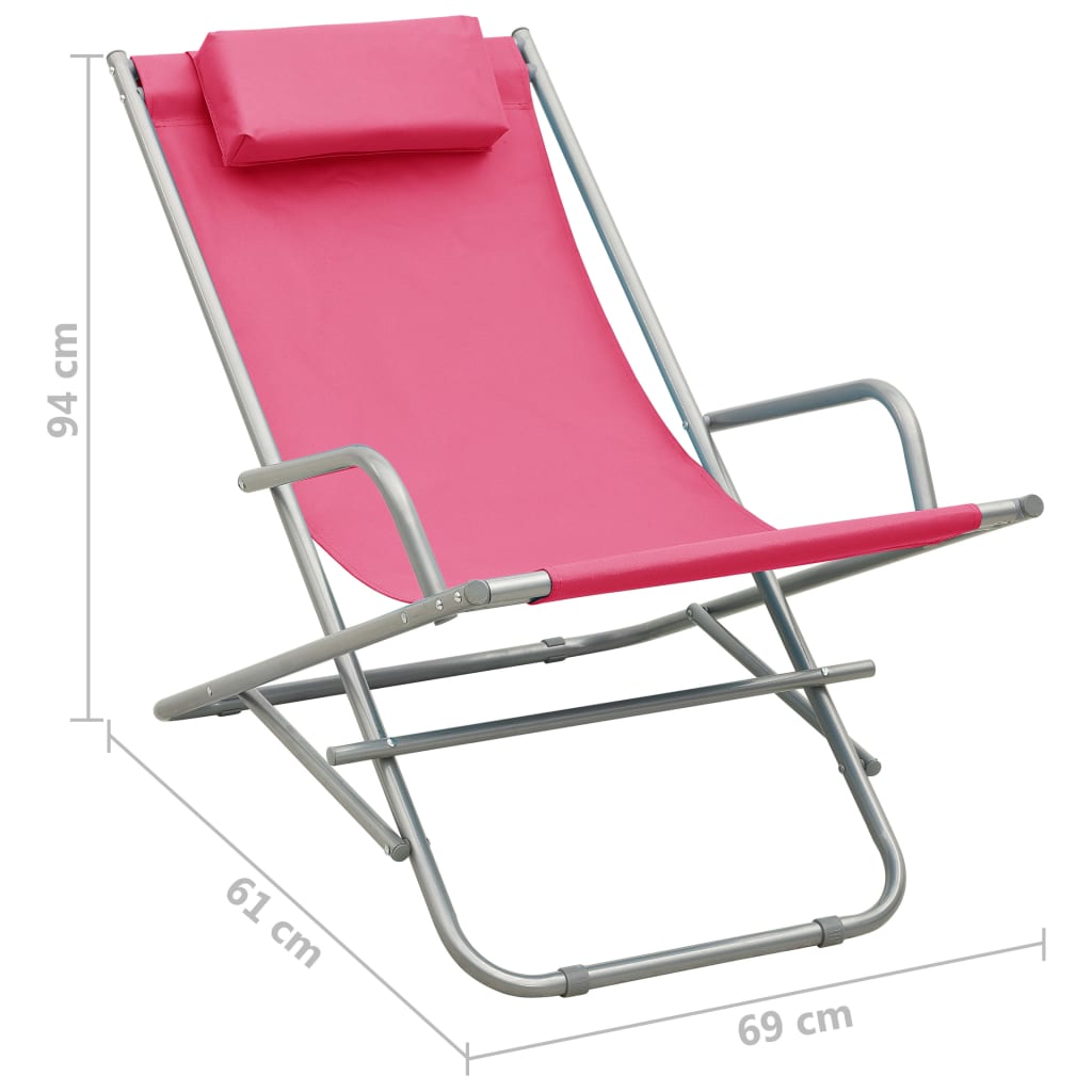 Solstoler 2 stk stål rosa