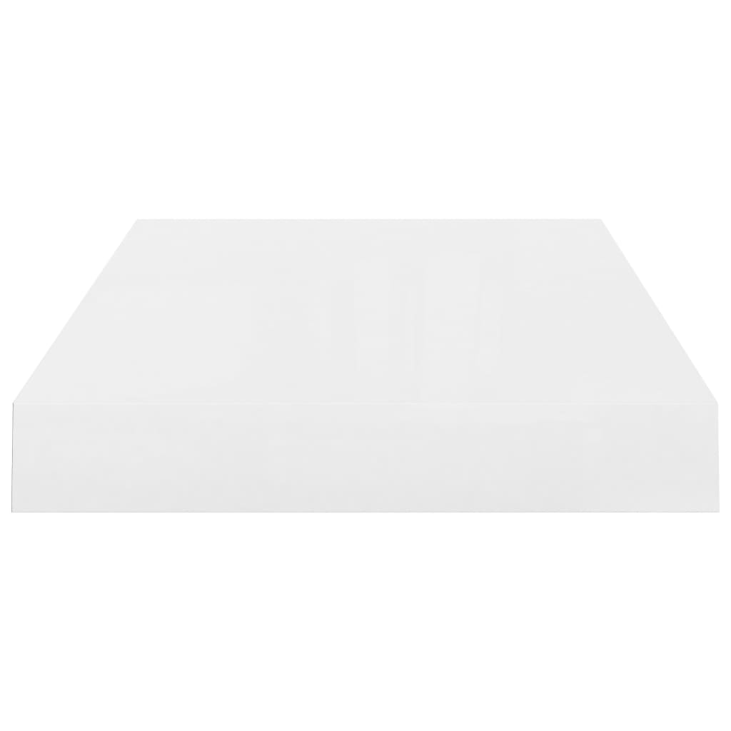 Flytende vegghylle høyglans hvit 40x23,5x3,8 cm MDF