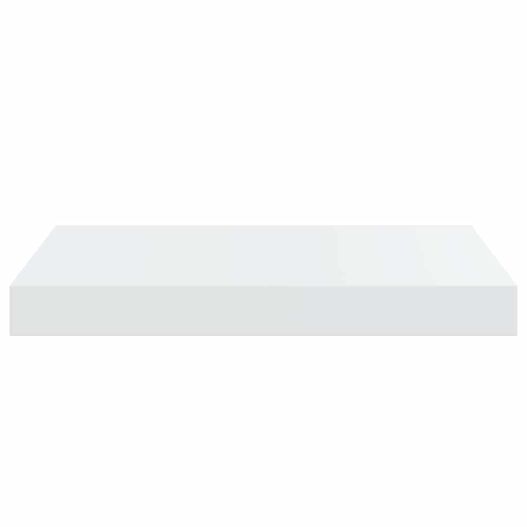 Flytende vegghyller 2 stk høyglans hvit 40x23,5x3,8 cm MDF