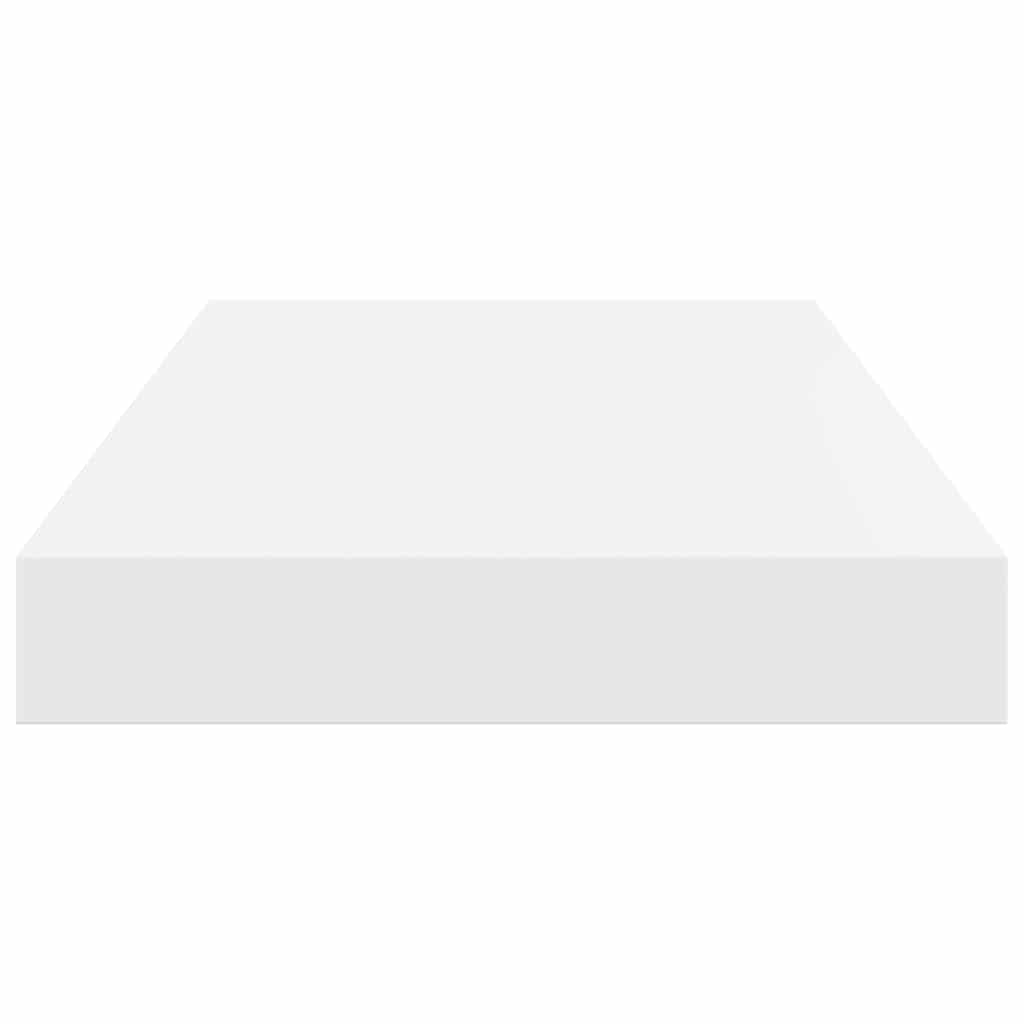 Flytende vegghyller 2 stk høyglans hvit 40x23,5x3,8 cm MDF