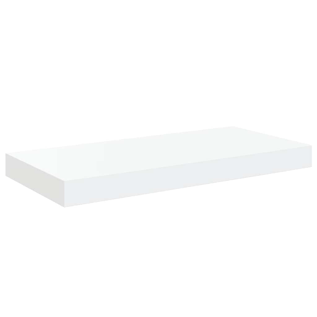 Flytende vegghyller 2 stk høyglans hvit 50x23,5x3,8 cm MDF