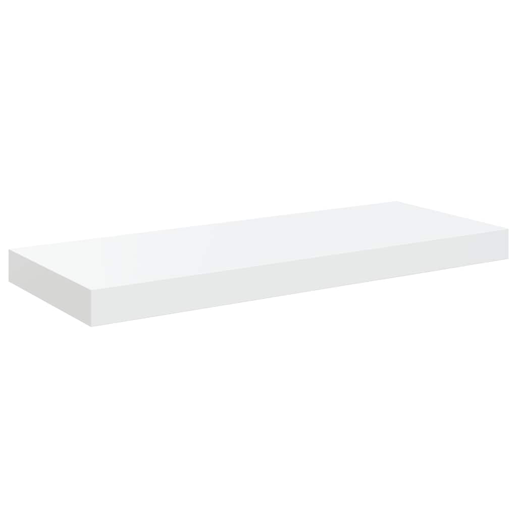Flytende vegghyller 2 stk høyglans hvit 60x23,5x3,8 cm MDF