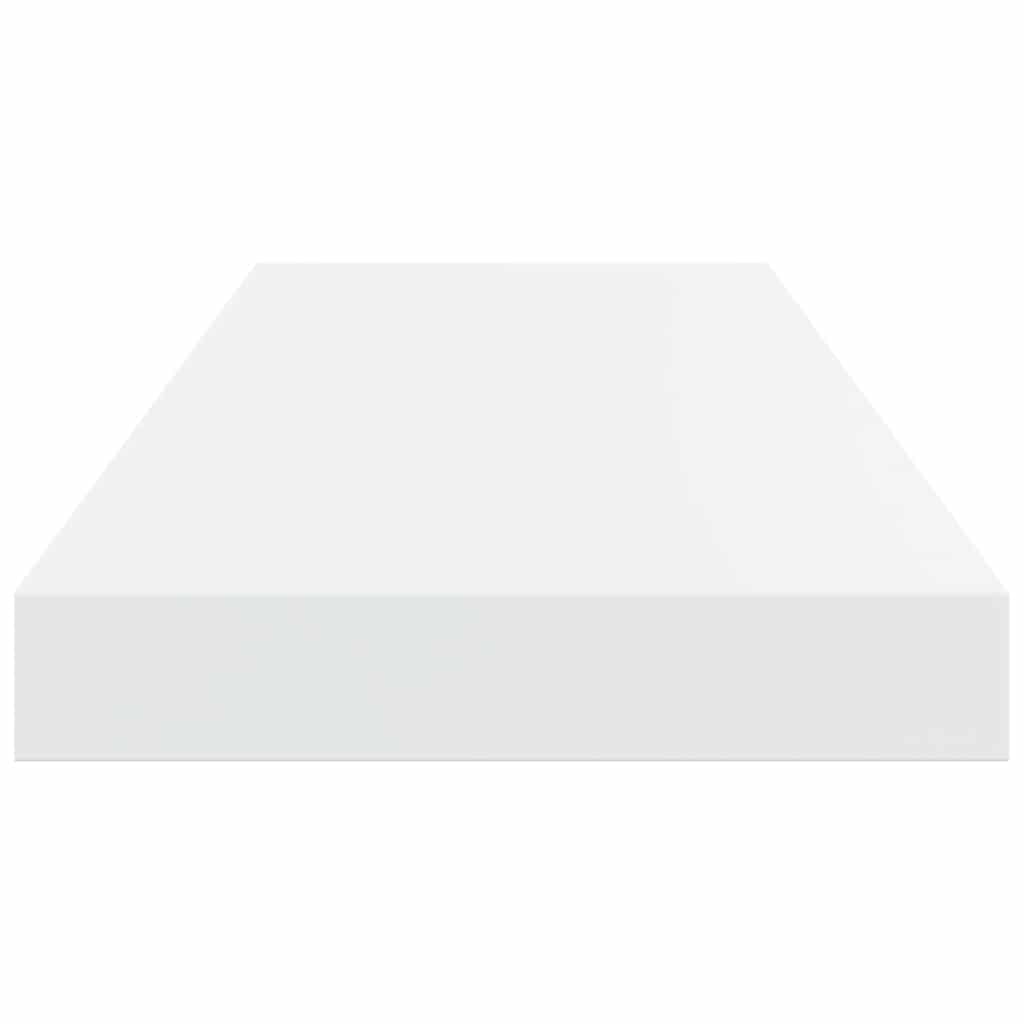 Flytende vegghyller 2 stk høyglans hvit 60x23,5x3,8 cm MDF