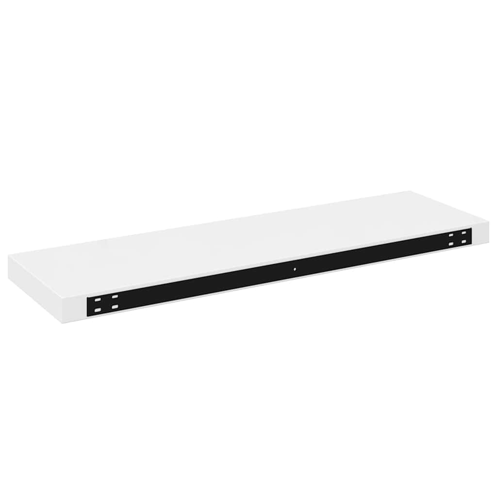 Flytende vegghyller 4 stk høyglans hvit 80x23,5x3,8 cm MDF