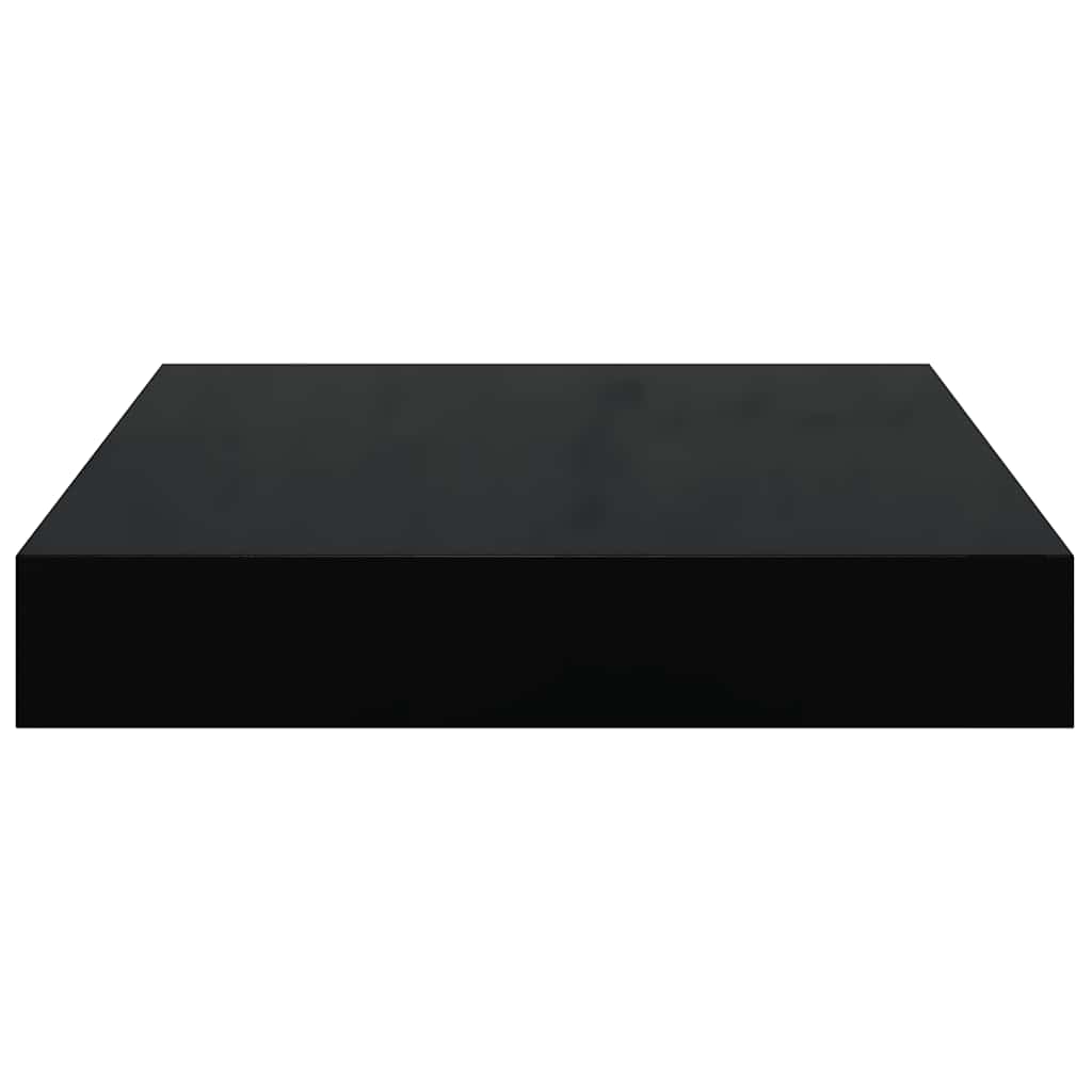 Flytende vegghylle høyglans svart 23x23,5x3,8 cm MDF