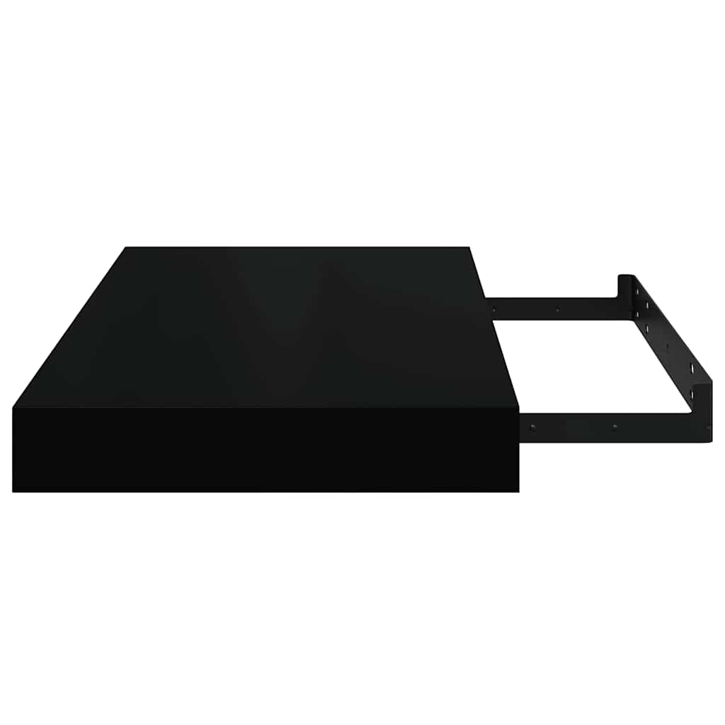 Flytende vegghylle høyglans svart 40x23x3,8 cm MDF