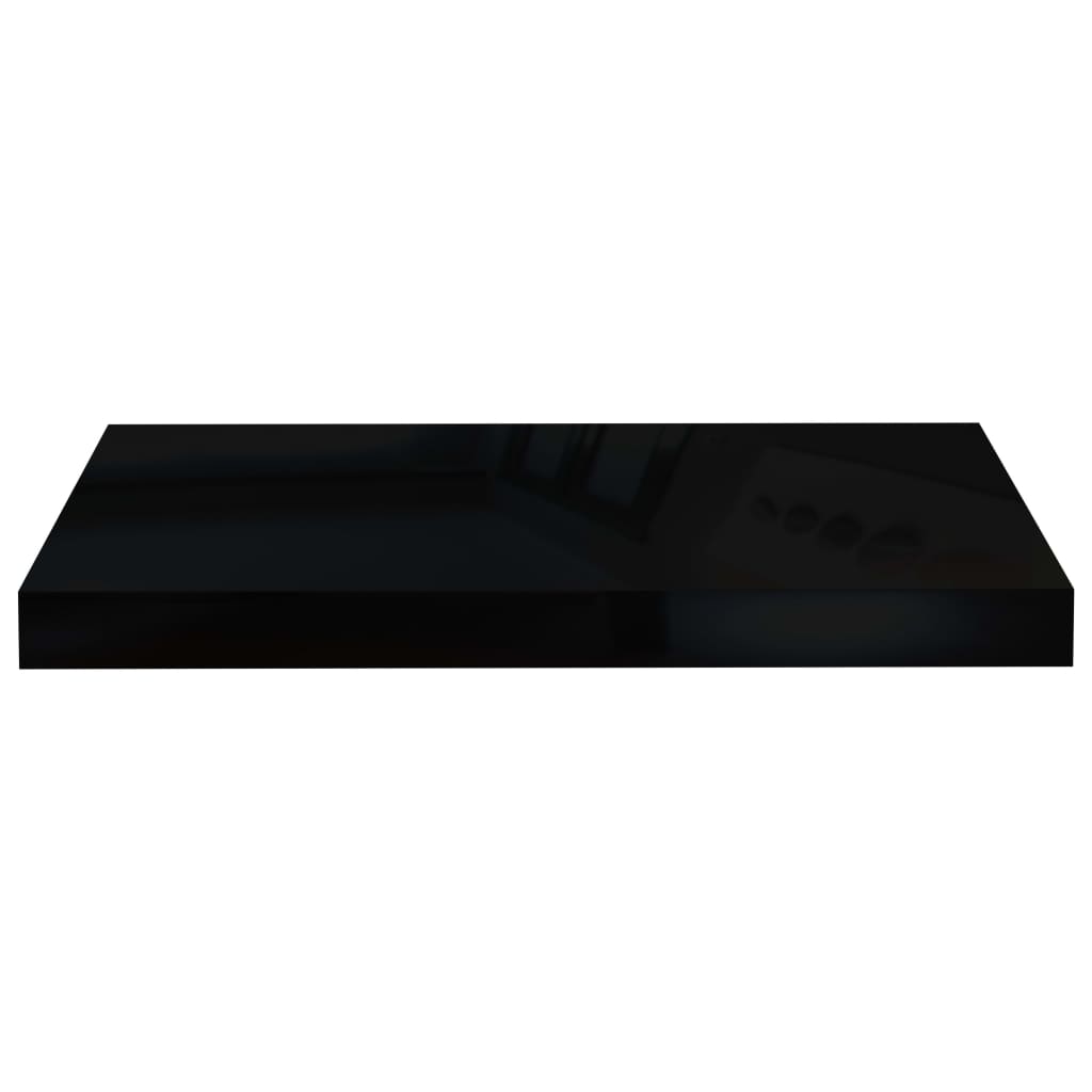 Flytende vegghylle høyglans svart 50x23,5x3,8 cm MDF