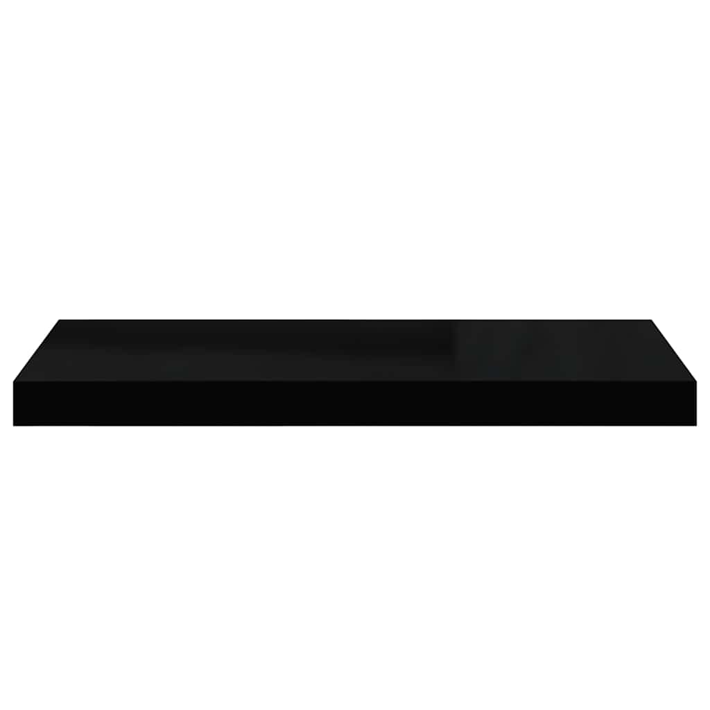 Flytende vegghyller 4 stk høyglans svart 60x23,5x3,8 cm MDF