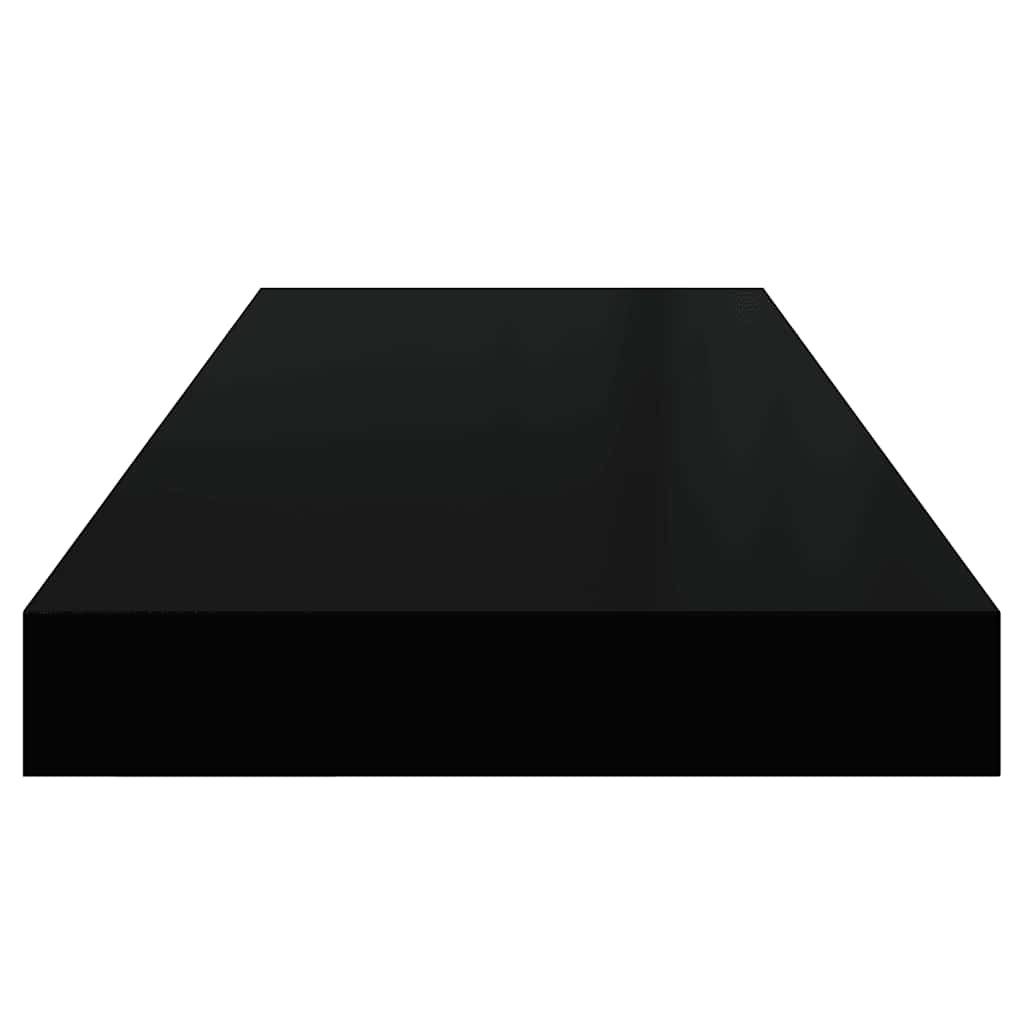 Flytende vegghyller 4 stk høyglans svart 60x23,5x3,8 cm MDF