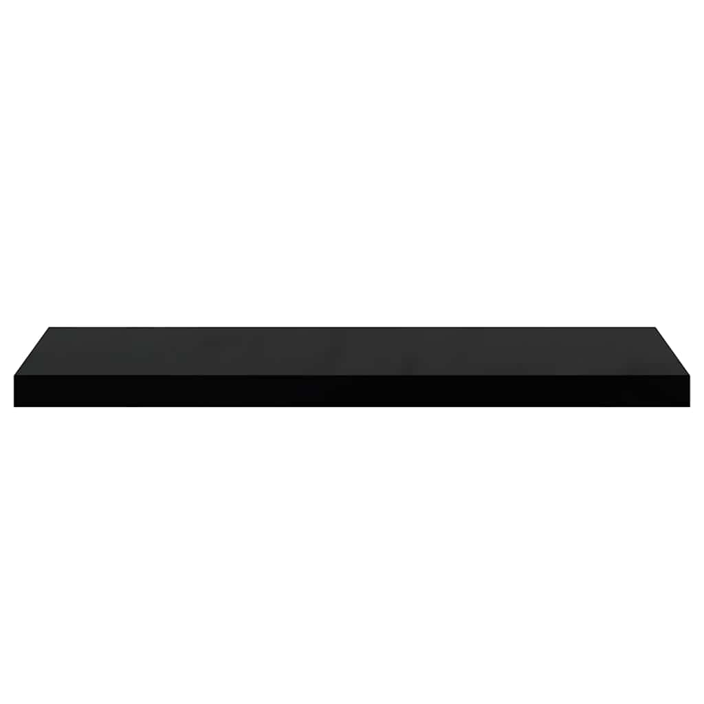 Flytende vegghylle høyglans svart 80x23,5x3,8 cm MDF