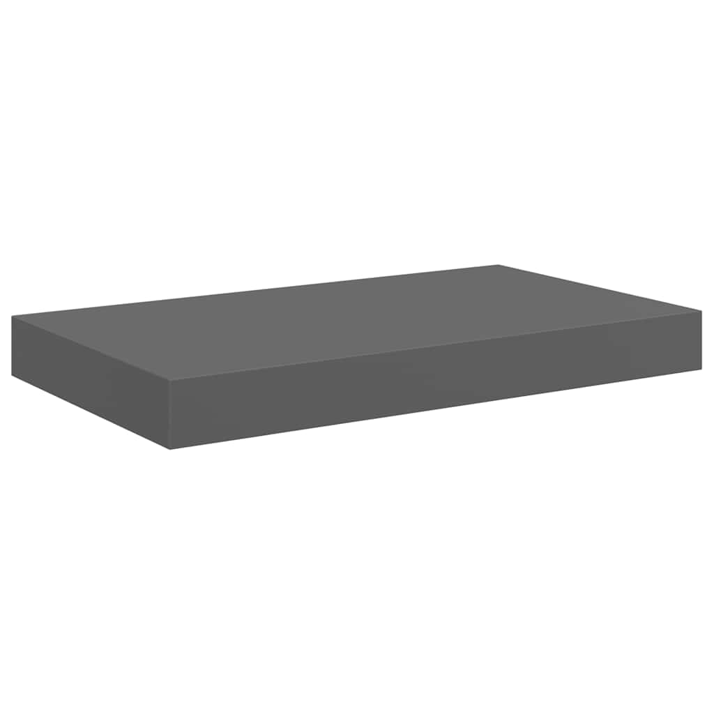 Flytende vegghyller 4 stk høyglans grå 40x23x3,8 cm MDF vidaXL