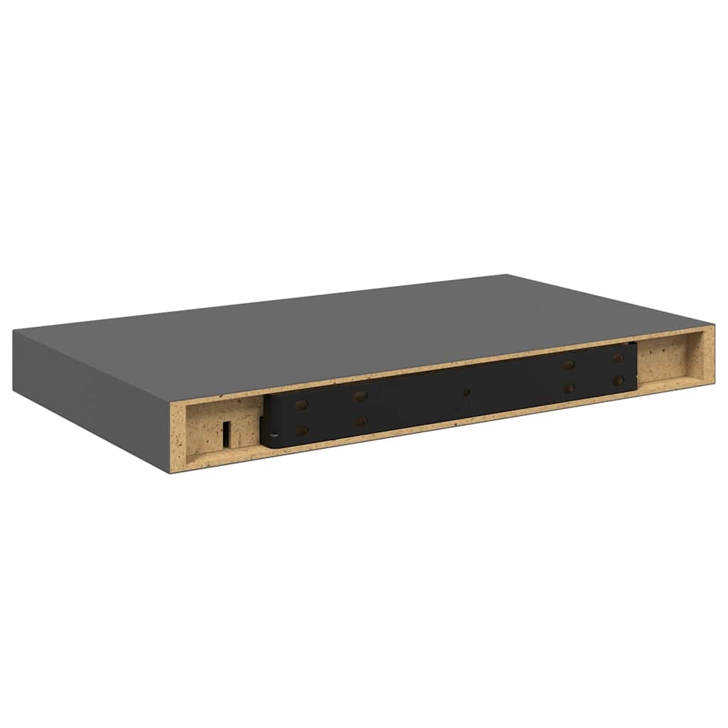 Flytende vegghyller 4 stk høyglans grå 40x23x3,8 cm MDF vidaXL