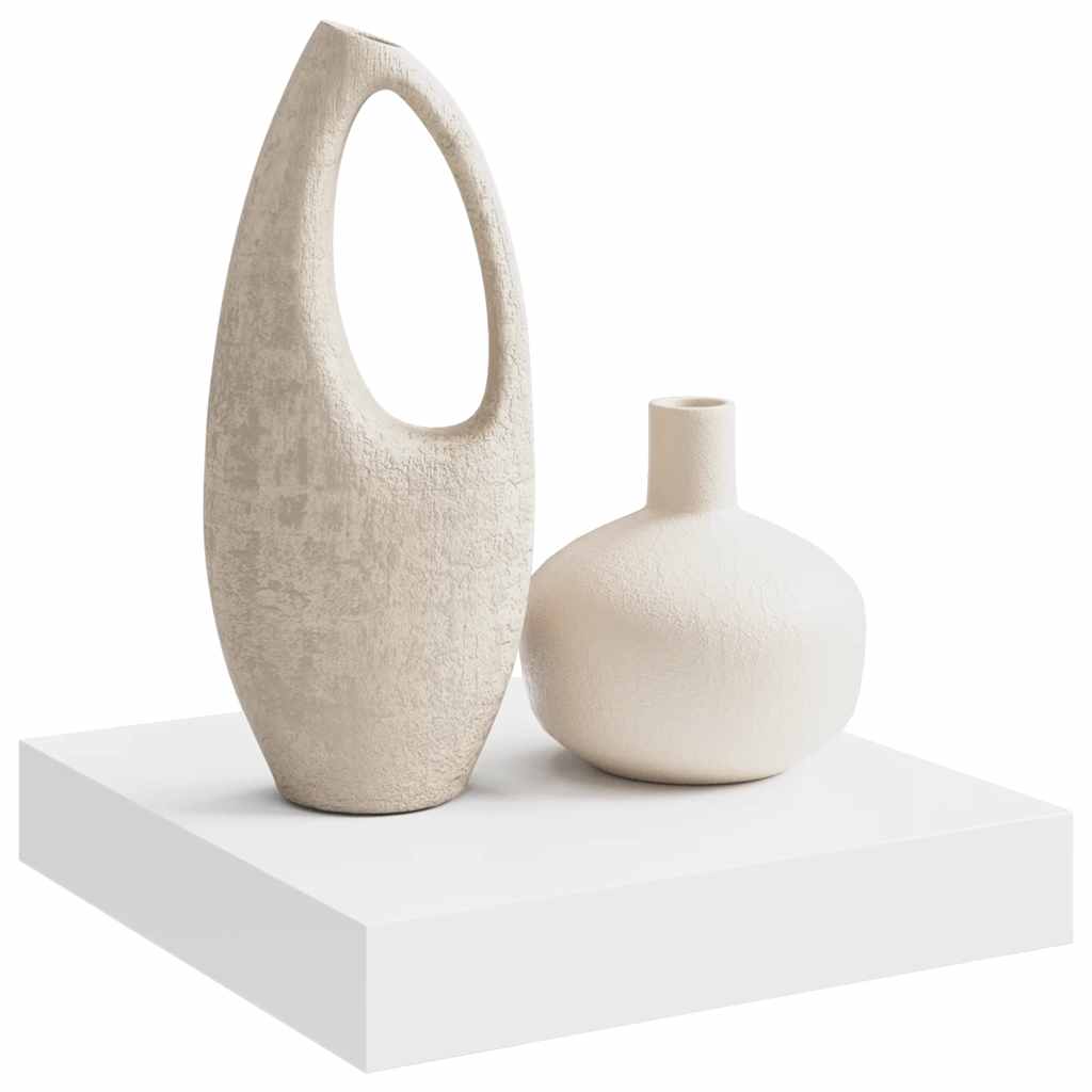Flytende vegghylle hvit 23x23,5x3,8 cm MDF